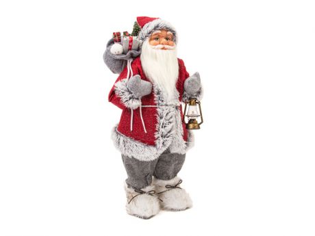 Игрушка Winter Glade Дед Мороз с фонарем 60cm Red-Grey M2124