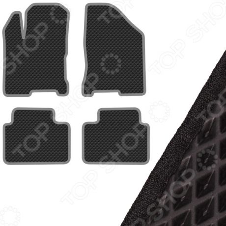 Комплект из 4-х ковриков в салон автомобиля с левым рулем SKYWAY ВАЗ-2180 Lada Vesta (2015)