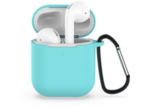 Чехол Innovation для APPLE AirPods Silicone с карабином Turquoise 16733