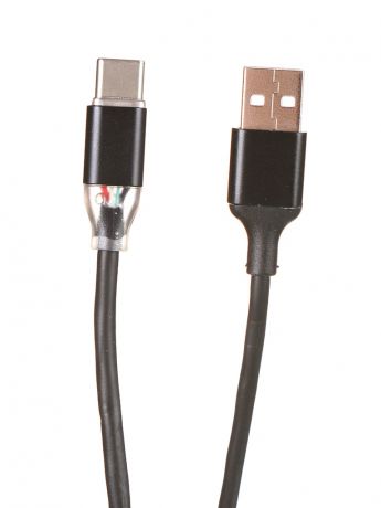 Аксессуар Greenconnect USB - Type-C LED 1m Black GCR-52101