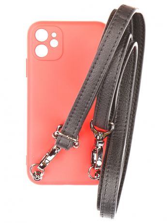 Чехол Ally для APPLE IPhone 11 А1 Soft Touch с ремешком Red A1-01101