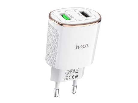 Зарядное устройство Hoco C60A Prestige 2xUSB QC3.0 White