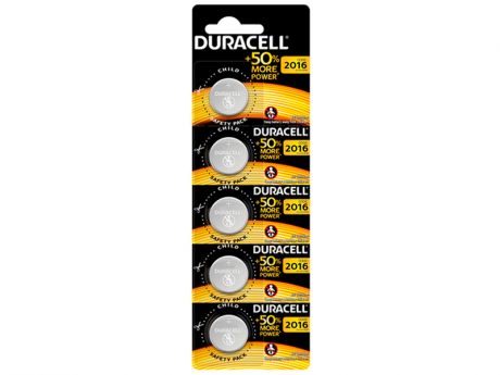 Батарейка CR2016 - Duracell DR CR2016/5BL EU (5 штук)