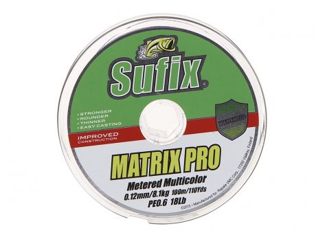 Леска Sufix Matrix Pro x6 0.12mm 100m 8.1kg Multi Colored SMP12M100X6RU