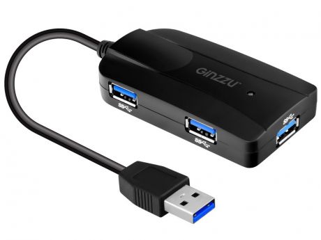 Карт-ридер Ginzzu EXT GR-317UB USB 3.0 - HUB 3xUSB 3.0/microSD/SD Black 11811