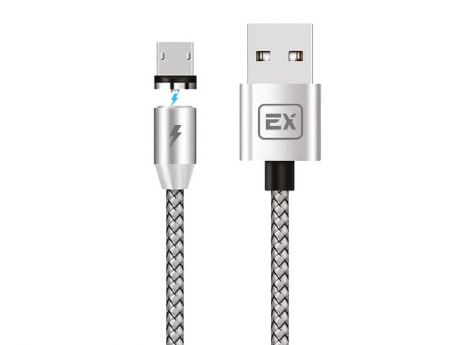 Аксессуар Exployd Classic Magnetic USB - MicroUSB 1m Silver EX-K-781