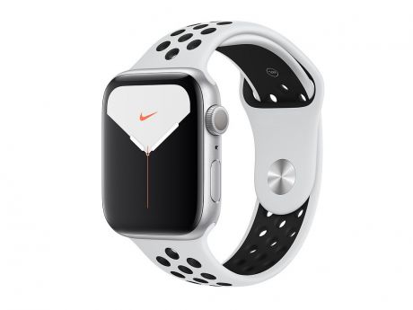 Умные часы APPLE Watch Nike Series 5 44mm Silver Aluminium with Pure Platinum-Black Nike Sport Band SM - ML MX3V2RU/A Выгодный набор + серт. 200Р!!!