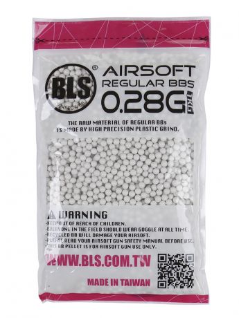 Шарики пластиковые BLS 0.28g 6mm (1kg) White
