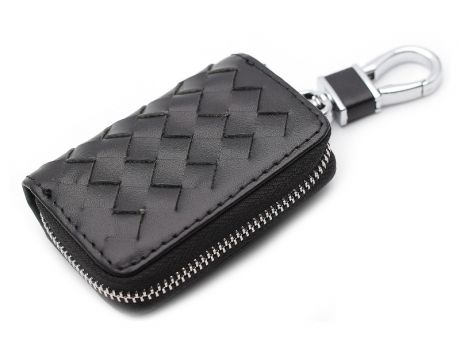 Ключница Mashinokom Плетенка Leather Black AKP 001