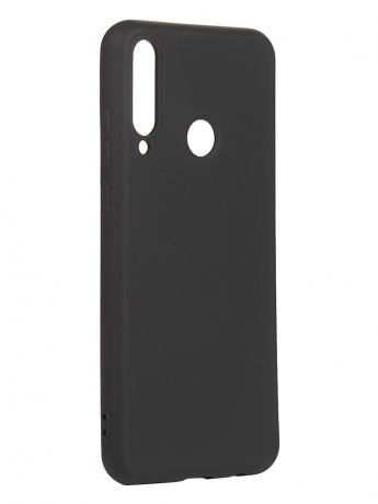 Чехол с микрофиброй DF для Huawei Y6p Silicone Black hwOriginal-15