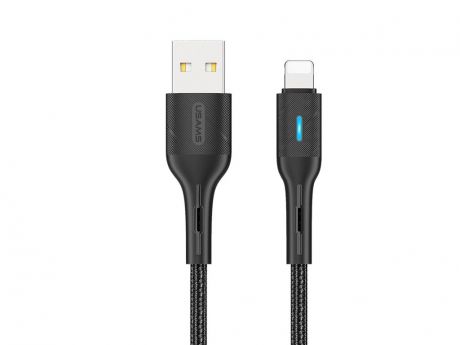 Аксессуар Usams SJ425 USB - Lightning Smart Power-off 1.2m Black УТ000021076