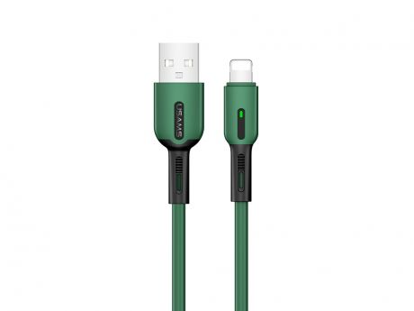 Аксессуар Usams SJ431 USB - Lightning с индикатором 1.0m Dark Green УТ000021045