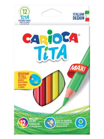 Карандаши цветные Carioca Tita Maxi 12 цветов 42789