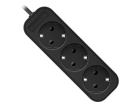 Удлинитель Defender M318 3 Sockets 1.8m Black 99321