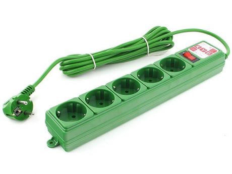 Сетевой фильтр Power Cube 5 Sockets 3.0m Green SPG-MXTR-13