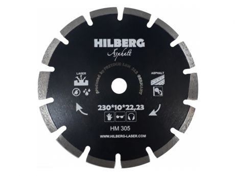 Диск Trio Diamond Hilberg Asphalt Laser HM305 алмазный отрезной по асфальту 230x10x22.23mm