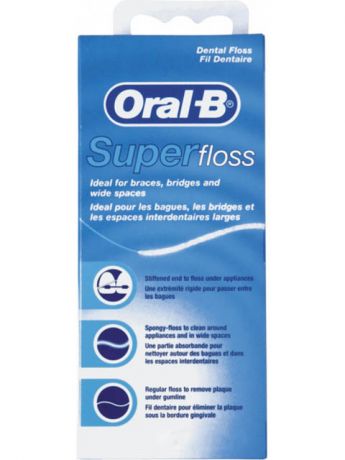 Зубная нить Oral-B Super Floss 50m 5010622008204