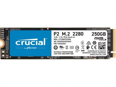 Твердотельный накопитель Crucial P2 PCIe M.2 2280SS 250Gb SSDCT250P2SSD8