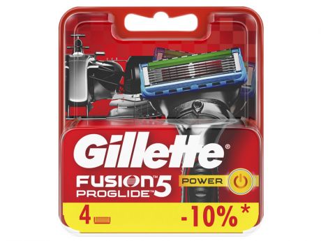 Сменные кассеты Gillette Fusion5 ProGlide Power Red 4шт 7702018085576
