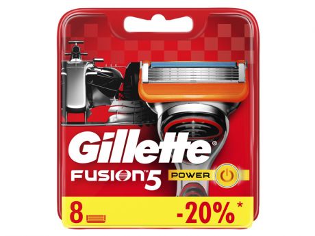 Сменные кассеты Gillette Fusion5 Power Red 8шт 7702018877621