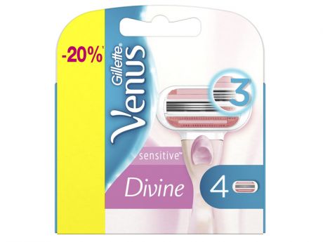 Сменные кассеты Gillette Venus Divine Sensitive 4шт 3014260307509
