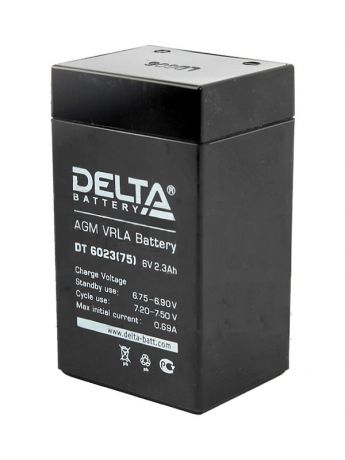 Аккумулятор для ИБП Delta DT-6023-75 6V 2.3Ah