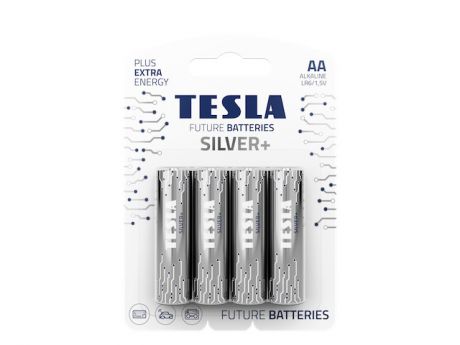 Батарейка AA - Tesla Silver+ (4 штуки)