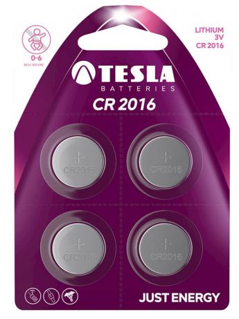 Батарейка CR2016 - Tesla (4 штуки)