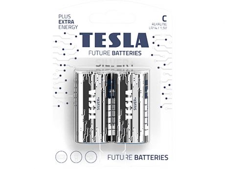 Батарейка C - Tesla Silver+ (2 штуки)