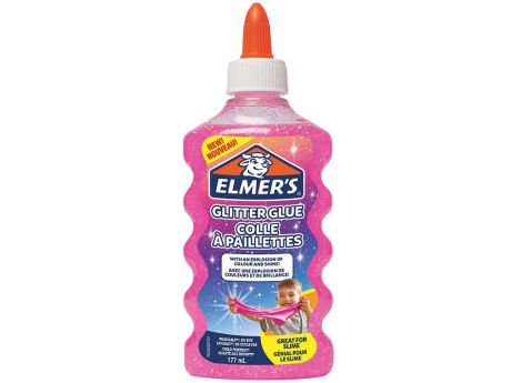 Слайм Elmers Glitter Glue для слаймов с блестками 177ml Pink 2077249