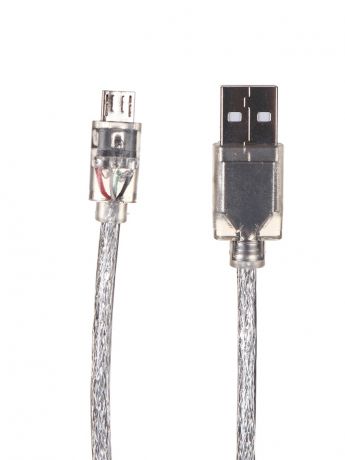 Аксессуар Greenconnect USB 2.0 - MicroUSB 3m Transparent GCR-50800