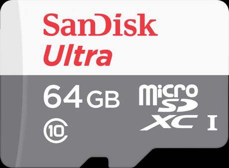 Карта памяти SanDisk Ultra microSD UHS-I Class 10 64GB с адаптером