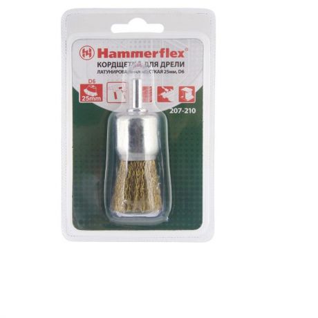 Кордщетка Hammer Flex 207-210 25мм d6 венчик латунированная
