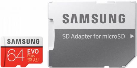 Карта памяти Samsung Evo Plus microSDXC U1 Class 10 64GB с адаптером