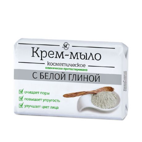 Крем-мыло НЕВСКАЯ КОСМЕТИКА, с белой глиной, 90гр.