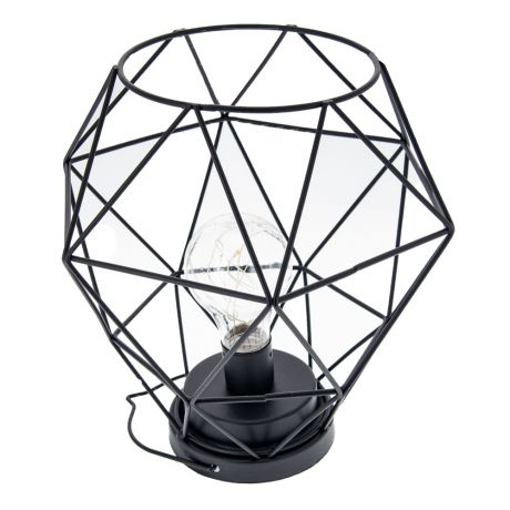 Светильник декоративный Геометрия с LED подсвет, размер 22*18см, черный, металл