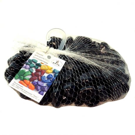 Камни декоративные Галька, цвет: черный, фракция: 10-15мм