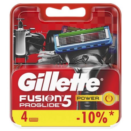 Кассеты д/станка GILLETTE Fusion Proglide Power, 4шт