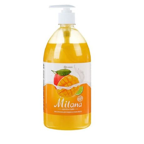 Крем-мыло жидкое GRASS Milana увлажняющее, манго и лайм, флакон, 1000мл