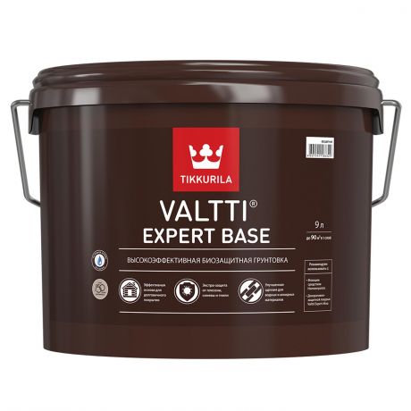 Антисептик грунтовочный Tikkurila водоразбавляемый VALTTI EXPERT BASE 9л бесцветный