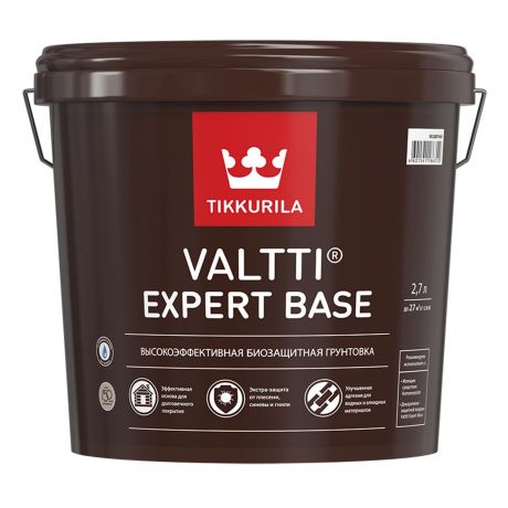 Антисептик грунтовочный Tikkurila водоразбавляемый VALTTI EXPERT BASE 2,7л бесцветный