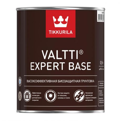 Антисептик грунтовочный Tikkurila водоразбавляемый VALTTI EXPERT BASE 0,9л бесцветный