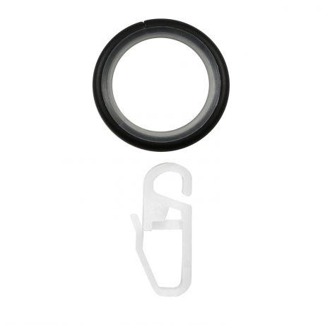 Кольца с крючком, d16, 10шт, металл, черный