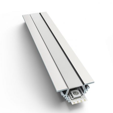 Профиль для светодиодной ленты алюминиевый угловой накладной, серебро, 1 м. (3014)