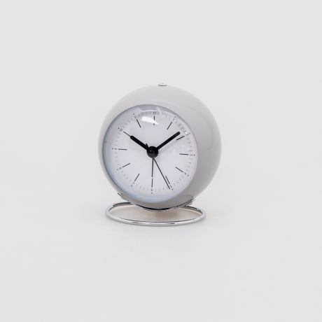 Часы-будильник настольные, размер: 8х6х9,8см, металл, серые