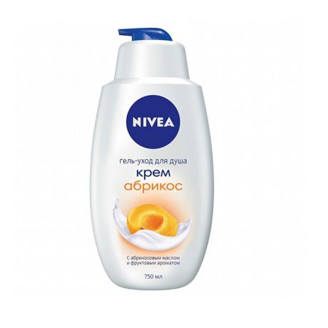 Гель д/душа NIVEA Молоко и абрикос, жен., 750мл