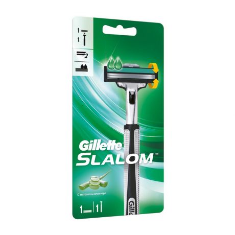Станок д/бритья GILLETTE Slalom Plus +1 кассета