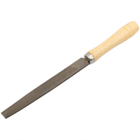 Напильник КУРС плоский, деревянная ручка, 150 мм