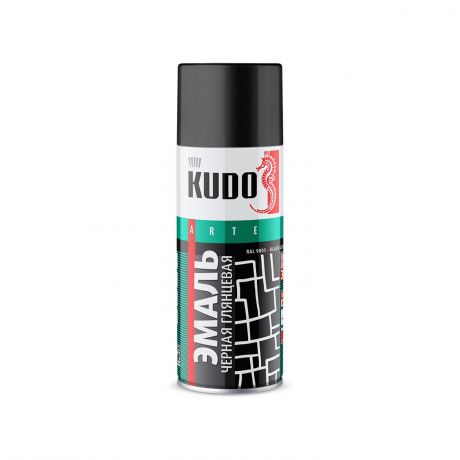 Краска-эмаль KUDO 1002 универсальная черная глянц.520мл