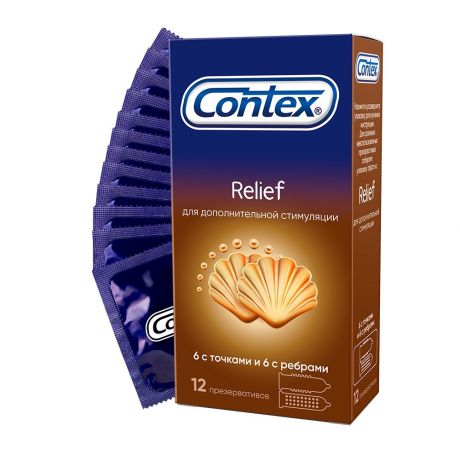 Презервативы CONTEX Relief рельефные 12шт
